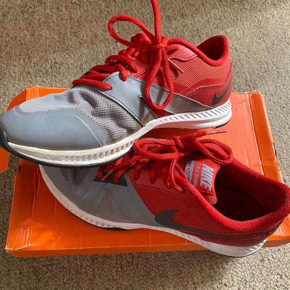 Red and grey Mens Nike shoes - Picture 1 of 4
